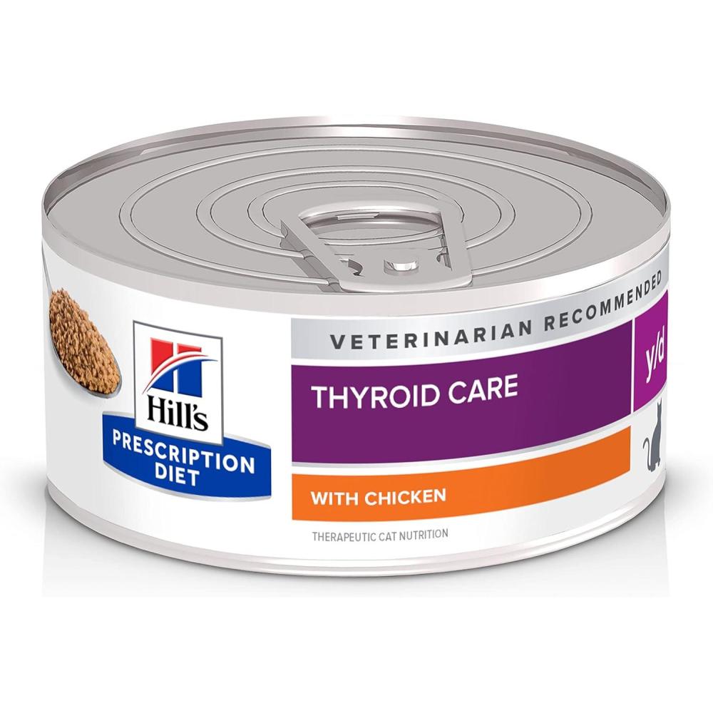 imageHills Prescription Diet yd Thyroid Care with Chicken Wet Cat Food Veterinary Diet 55 oz Cans 24Pack