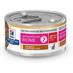 Hill’s Prescription Diet Gastrointestinal Biome Digestive/Fiber Care Chicken & Vegetable Stew Wet Cat Food, Veterinary Diet, 2.9 oz. Cans, 24-Pack