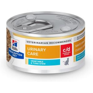 Hill’s Prescription Diet c/d Multicare Stress Wet Cat Food, Chicken, 5.5 oz. Cans, 24-Pack(Vegetable & Tuna Stew)