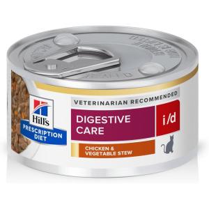 Hill’s Prescription Diet i/d Digestive Care with Chicken Wet Cat Food, Veterinary Diet, 5.5 oz. Cans, 24-Pack(Chicken & Vegetable Stew)