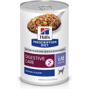 Hill’s Prescription Diet i/d Low Fat Digestive Care Rice, Vegetable & Chicken Stew Wet Dog Food, Veterinary Diet, 5.5 oz. Cans, 24-Pack(Original Flavor)