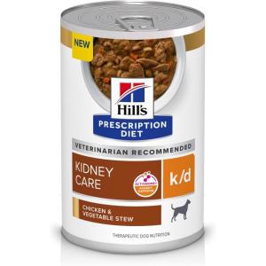 Hill’s Prescription Diet k/d Kidney Care Beef & Vegetable Stew Wet Dog Food, Veterinary Diet, 12.5 oz. Cans, 12-Pack(Chicken & Vegetable Stew)