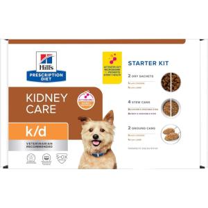 Hill’s Prescription Diet k/d Kidney Care Beef & Vegetable Stew Wet Dog Food, Veterinary Diet, 12.5 oz. Cans, 12-Pack(Starter Kit)