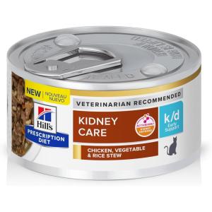 Hill’s Prescription Diet k/d Kidney Care with Tuna Wet Cat Food, Veterinary Diet, 5.5 oz. Cans, 24-Pack(Chicken  Vegetable & Rice Stew)