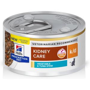 Hill’s Prescription Diet k/d Kidney Care with Tuna Wet Cat Food, Veterinary Diet, 5.5 oz. Cans, 24-Pack(Vegetable & Tuna Stew)