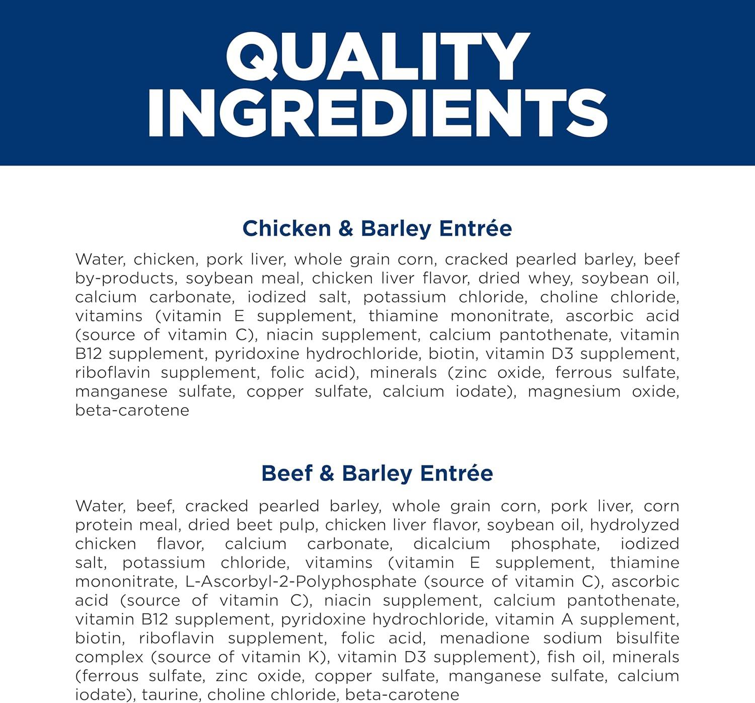 imageHills Science Diet Adult 16 Small amp Mini Wet Dog Food Beef amp Barley Entre 58 oz Cans 12PackVariety Pack Chicken Beef