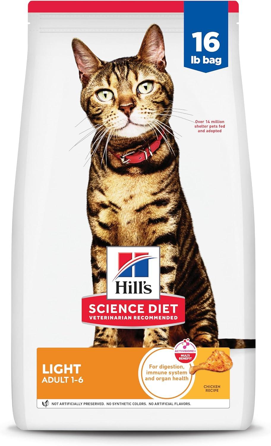 imageHills Science Diet Light Adult 16 Weight Management Support Dry Cat Food Chicken Recipe 7 lb BagChicken