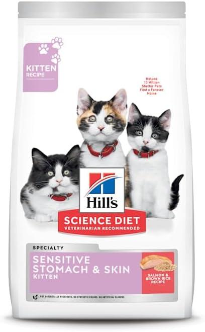 imageHills Science Diet Sensitive Stomach amp Skin Kitten Stomach amp Skin Sensitivity Support Dry Cat Food Salmon amp Brown Rice 6 lb BagSalmon Brown Rice
