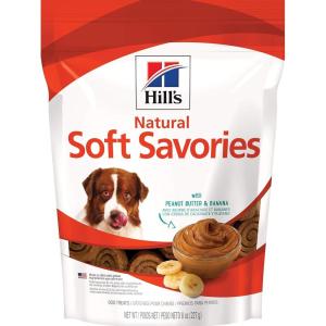 Hill’s Natural Soft Savories, All Life Stages, Great Taste, Dog Treats, Beef & Cheddar, 8 oz Bag(Peanut Butter & Banana)