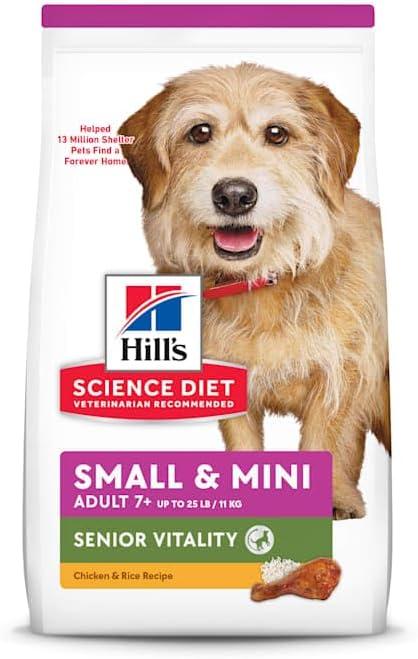imageHills Science Diet Senior Vitality Adult 7 Small amp Mini Breeds Dry Dog Food Chicken amp Rice 35 lb BagChicken Rice