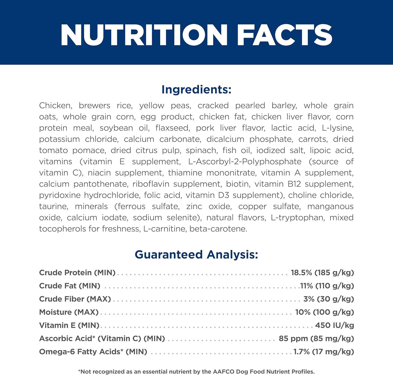 imageHills Science Diet Senior Vitality Adult 7 Small amp Mini Breeds Dry Dog Food Chicken amp Rice 35 lb BagChicken Rice