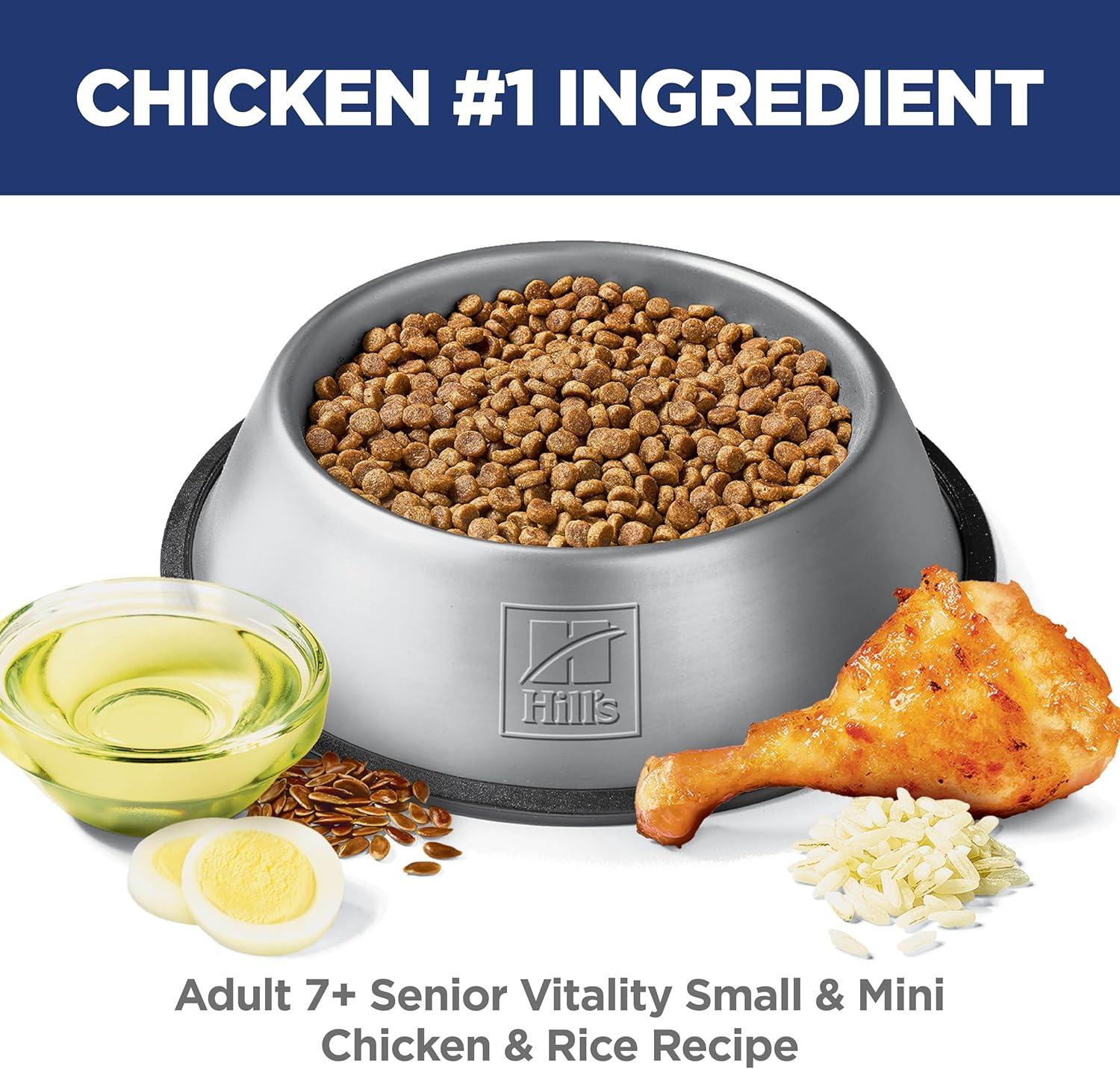 imageHills Science Diet Senior Vitality Adult 7 Small amp Mini Breeds Dry Dog Food Chicken amp Rice 35 lb BagChicken Rice