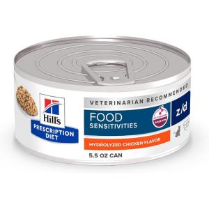 Hill’s Prescription Diet z/d Skin/Food Sensitivities Hydrolyzed Wet Cat Food, Veterinary Diet, 5.5 oz. Cans, 24-Pack
