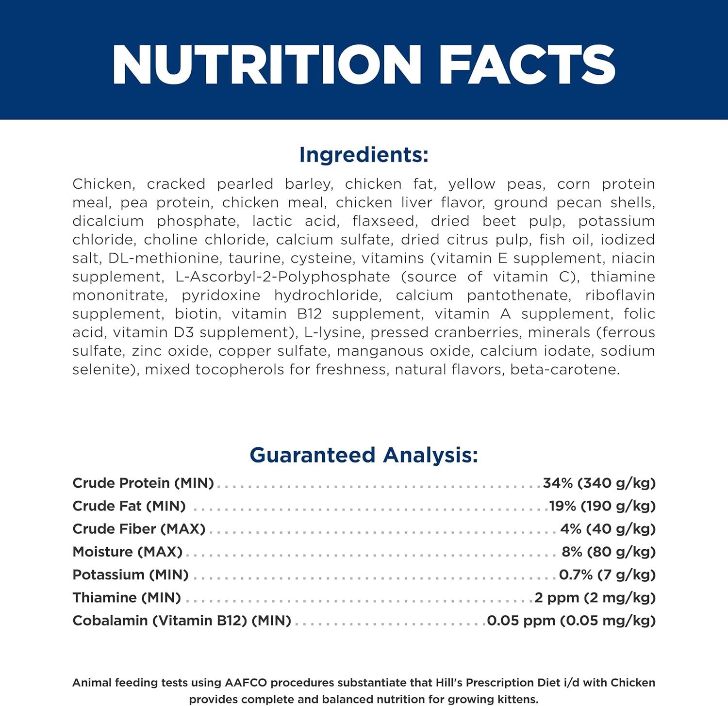 imageHills Prescription Diet id Dry Kitten Food 4 lb Bag