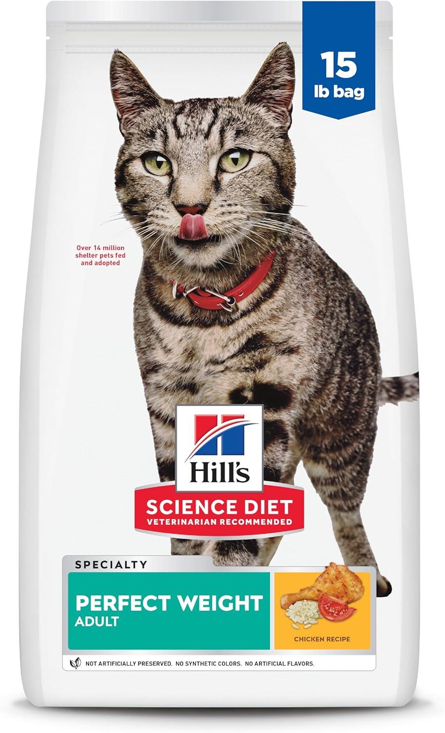 imageHills Science Diet Perfect Weight Adult 16 Weight Management Support Dry Cat Food Chicken Recipe 7 lb BagChicken