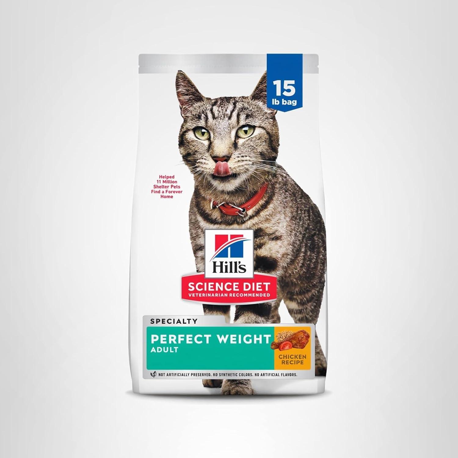 imageHills Science Diet Perfect Weight Adult 16 Weight Management Support Dry Cat Food Chicken Recipe 7 lb BagChicken