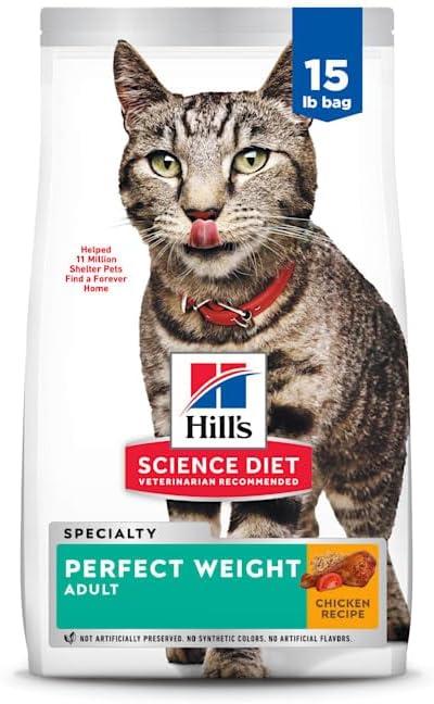 imageHills Science Diet Perfect Weight Adult 16 Weight Management Support Dry Cat Food Chicken Recipe 7 lb BagChicken