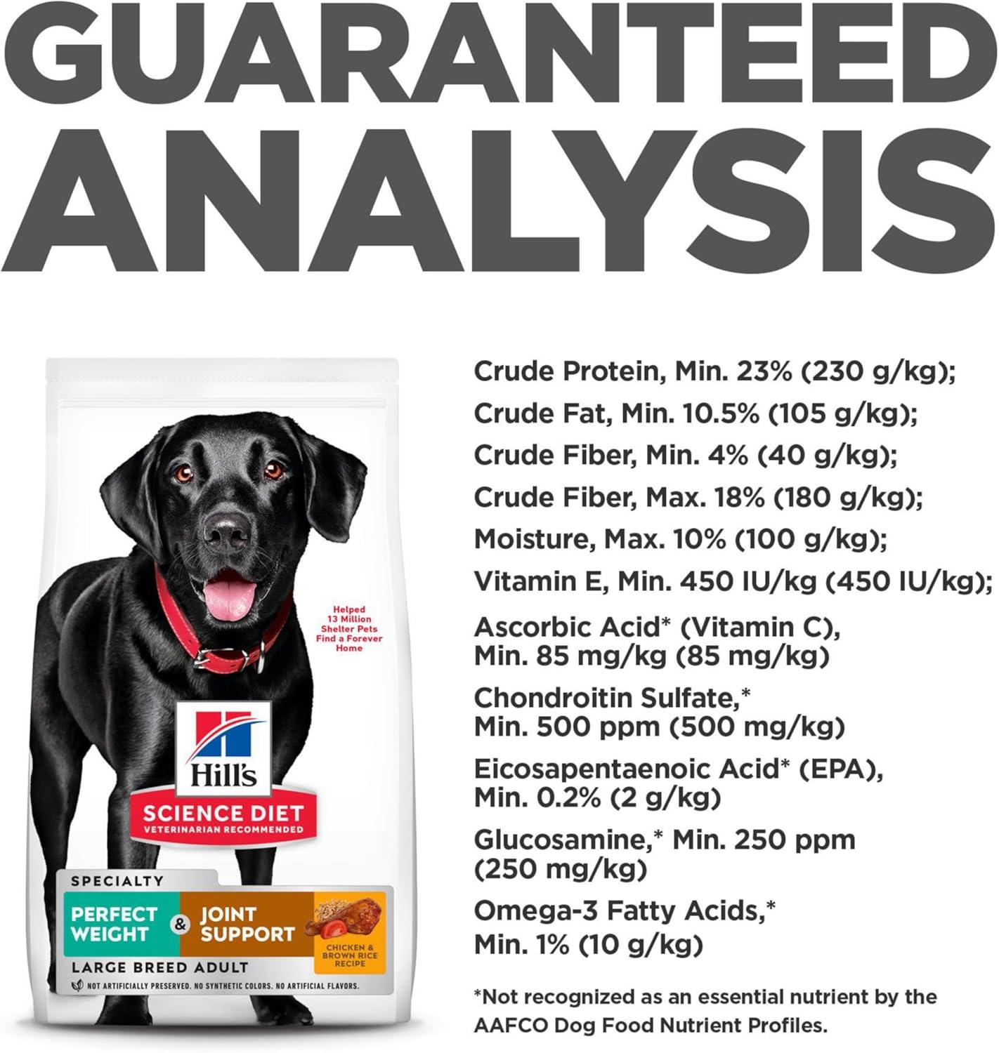 imageHills Science Diet Perfect Weight amp Joint Support Large Breed Adult Dry Dog Food 15Quality Protein for Weight Management amp Joint Support Chicken amp Brown Rice 25 lb Bag