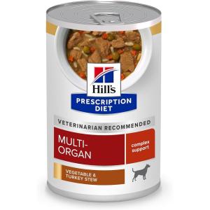Hill’s Prescription Diet Multi-Organ Support Turkey & Vegetable Stew Wet Dog Food, 12 x 12.5 oz case