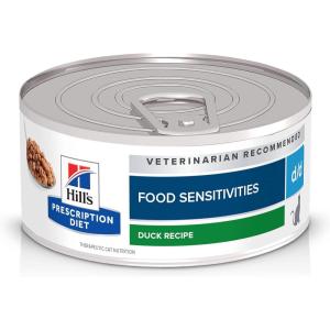 Hill’s Prescription Diet d/d Food Sensitivities Duck Formula Wet Cat Food, Veterinary Diet, 5.5 oz. Cans, 24-Pack