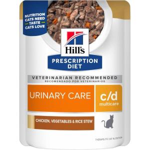 Hill’s Prescription Diet c/d Multicare Feline Vegetable, Tuna, & Rice Stew, 2.8oz, 24-Pack Wet Food(Chicken  Vegetable  & Rice Stew)